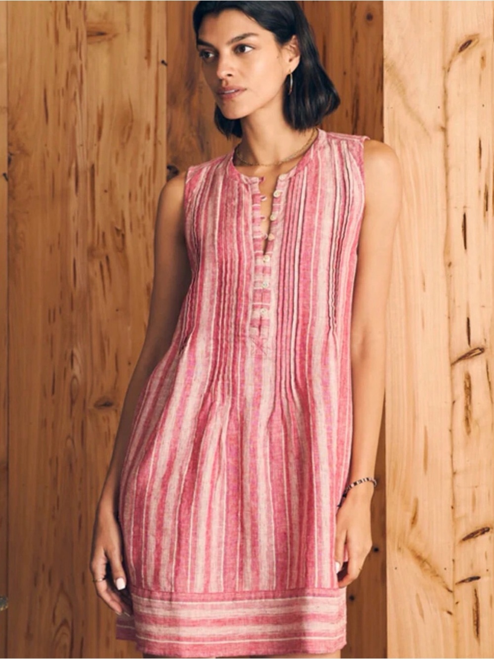 New With Tags Faherty Isha Dress Sz S in Granita Stripe - Picture 2 of 10